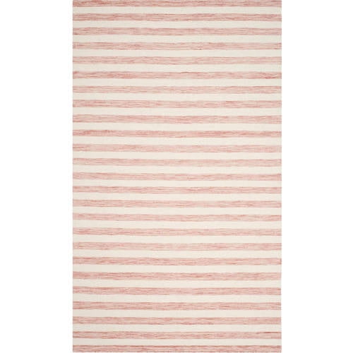 Handmade Dhurrie Rust & Ivory Wool Area Rug, 3' x 5'
