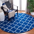 thumbnail image 1 of Safavieh Dhurries Jona Geometric Area Rug, Dark Blue, 6' x 6' Round, 1 of 8