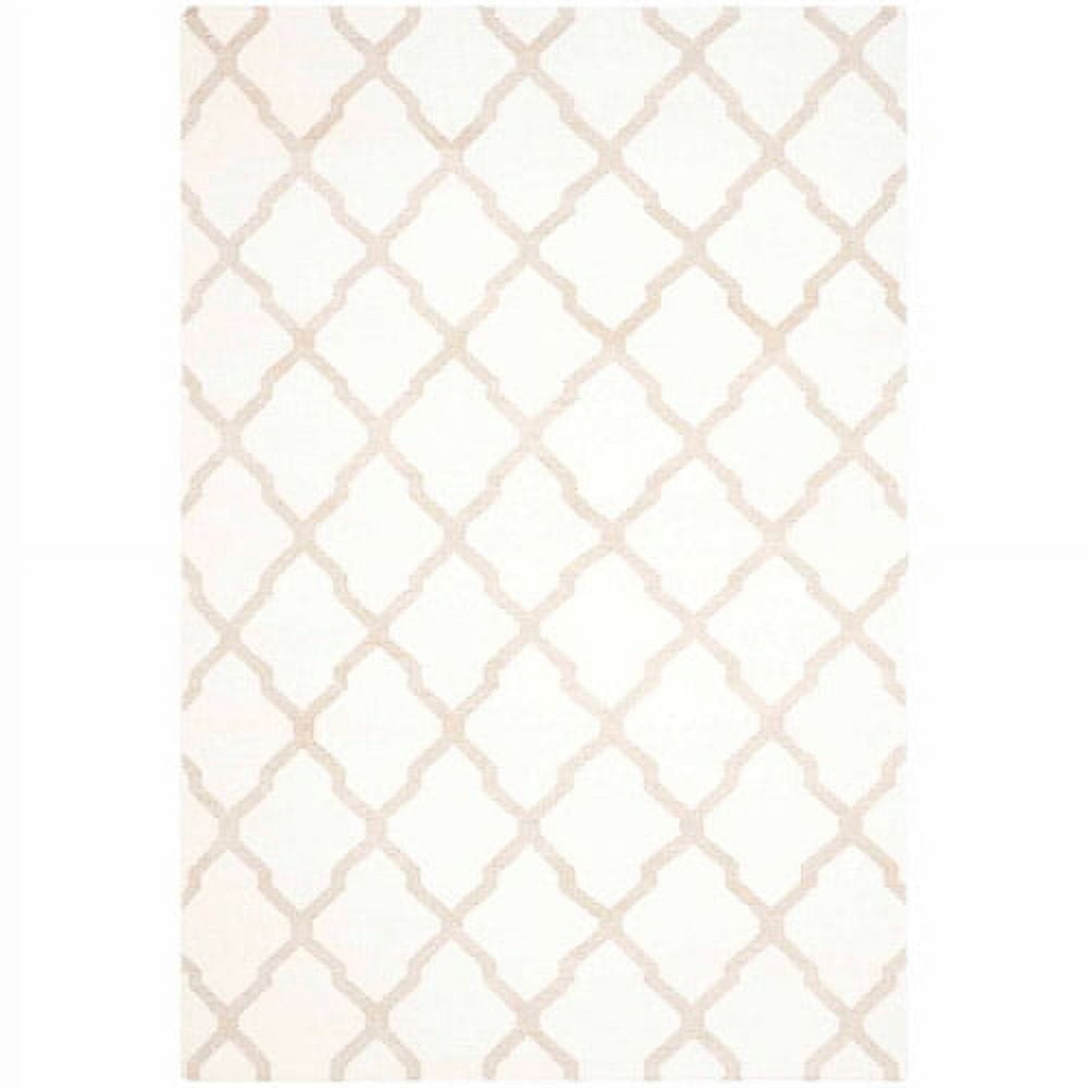 Ivory Camel 5' x 8' Handmade Wool & Viscose Geometric Area Rug