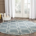 thumbnail image 1 of Safavieh Dhurries Pavel Geometric Wool Area Rug, Blue/Ivory, 6' x 6' Round, 1 of 7