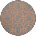thumbnail image 1 of SAFAVIEH Dhurrie Sebastian Geometric Wool Area Rug, Blue/Orange, 6' x 6' Round, 1 of 5