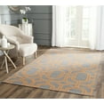 thumbnail image 1 of SAFAVIEH Dhurrie Sebastian Geometric Wool Area Rug, Blue/Orange, 6' x 6' Square, 1 of 5