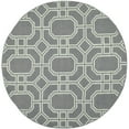 thumbnail image 1 of SAFAVIEH Dhurrie Sebastian Geometric Wool Area Rug, Grey/Light Blue, 6' x 6' Round, 1 of 5