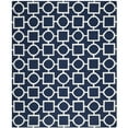 thumbnail image 1 of SAFAVIEH Dhurrie Sheldon Geometric Shapes Wool Area Rug, Navy/Ivory, 4' x 6', 1 of 10