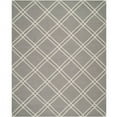 thumbnail image 1 of SAFAVIEH Dhurrie Skyler Geometric Diamonds Wool Area Rug, Grey/Ivory, 4' x 6', 1 of 10