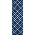 thumbnail image 1 of SAFAVIEH Dhurrie Skyler Geometric Diamonds Wool Runner Rug, Navy/Ivory, 2'6" x 8', 1 of 10
