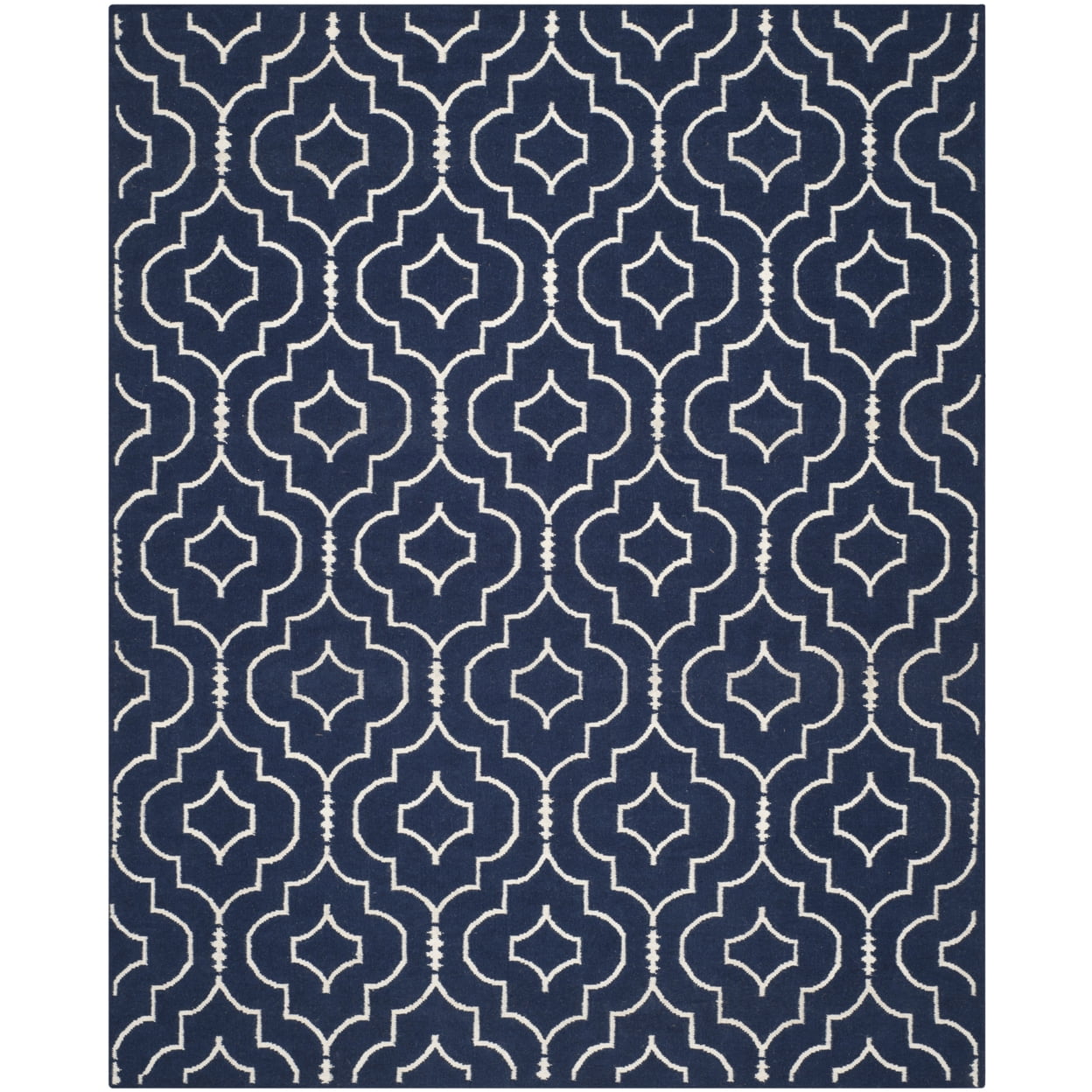 Navy/Ivory Handwoven Dhurrie Wool Rug 3' x 5'