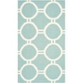 thumbnail image 1 of SAFAVIEH Dhurrie Sloane Geometric Circles Wool Area Rug, Light Blue/Ivory, 6' x 6' Square, 1 of 5