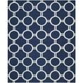 thumbnail image 1 of SAFAVIEH Dhurrie Sloane Geometric Circles Wool Area Rug, Navy/Ivory, 6' x 6' Round, 1 of 10