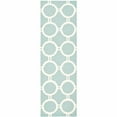 thumbnail image 1 of SAFAVIEH Dhurrie Sloane Geometric Circles Wool Runner Rug, Light Blue/Ivory, 2'6" x 8', 1 of 5