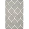 thumbnail image 1 of SAFAVIEH Dhurrie Solomon Geometric Moroccan Wool Area Rug, Grey/Ivory, 6' x 9', 1 of 3