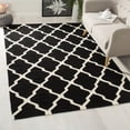 thumbnail image 1 of SAFAVIEH Dhurrie Tabitha Geometric Moroccan Wool Area Rug, Black/Ivory, 6' x 6' Square, 1 of 5