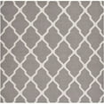 thumbnail image 1 of SAFAVIEH Dhurrie Tabitha Geometric Moroccan Wool Area Rug, Dark Grey/Ivory, 6' x 6' Square, 1 of 9