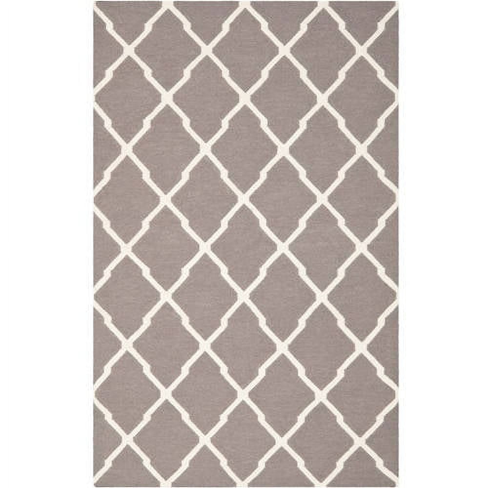 Tabitha Geometric Handwoven Wool Rug - Dark Grey/Ivory, 8' x 10'