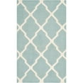 thumbnail image 1 of SAFAVIEH Dhurrie Tabitha Geometric Moroccan Wool Area Rug, Light Blue/Ivory, 6' x 9', 1 of 9