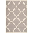 thumbnail image 1 of SAFAVIEH Dhurrie Tobias Geometric Moroccan Wool Area Rug, Dark Grey/Ivory, 3' x 5', 1 of 10