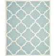 thumbnail image 1 of SAFAVIEH Dhurrie Tobias Geometric Moroccan Wool Area Rug, Light Blue/Ivory, 9' x 12', 1 of 10