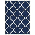 thumbnail image 1 of SAFAVIEH Dhurrie Tobias Geometric Moroccan Wool Area Rug, Navy/Ivory, 8' x 8' Square, 1 of 10