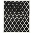 thumbnail image 1 of SAFAVIEH Dhurrie Toby Geometric Moroccan Wool Area Rug, Black/Ivory, 6' x 6' Square, 1 of 9