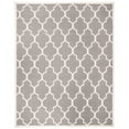 thumbnail image 1 of SAFAVIEH Dhurrie Toby Geometric Moroccan Wool Area Rug, Grey/Ivory, 9' x 12', 1 of 9