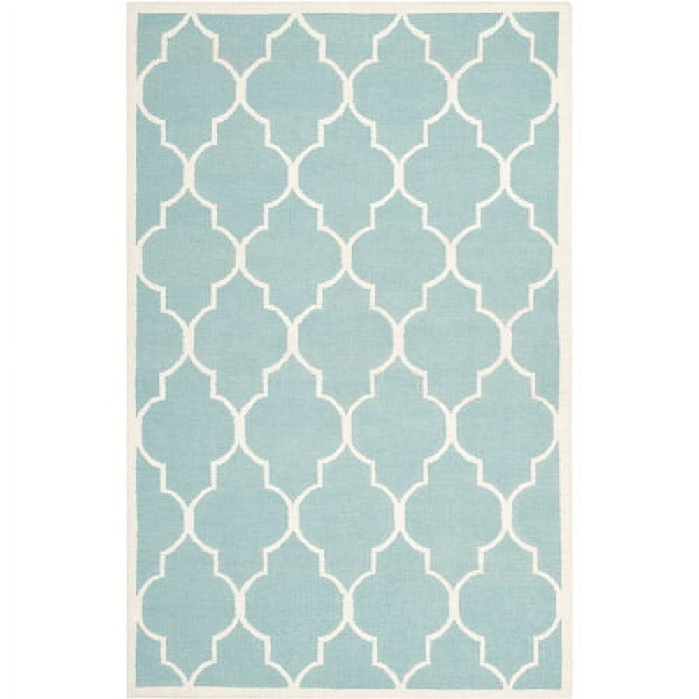 Handmade Ivory Geometric Wool Area Rug 4' x 6'
