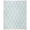 thumbnail image 1 of SAFAVIEH Dhurrie Toby Geometric Moroccan Wool Area Rug, Light Blue/Ivory, 6' x 6' Square, 1 of 9