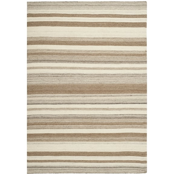 SAFAVIEH Dhurries Tom Geometric Area Rug, Natural/Camel, 4' x 6'