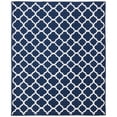 thumbnail image 1 of SAFAVIEH Dhurrie Ulysses Geometric Moroccan Wool Area Rug, Navy/Ivory, 5' x 8', 1 of 9
