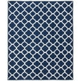 thumbnail image 1 of SAFAVIEH Dhurrie Ulysses Geometric Moroccan Wool Area Rug, Navy/Ivory, 7' x 7' Square, 1 of 9
