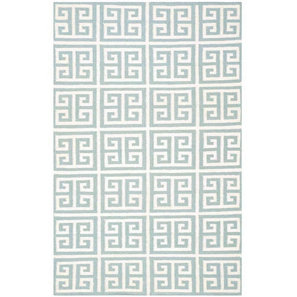 Handwoven Serenity Blue & Ivory Wool-Blend 3' x 5' Area Rug