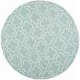 thumbnail image 1 of SAFAVIEH Dhurrie Walter Geometric Moroccan Wool Area Rug, Blue/Ivory, 7' x 7' Round, 1 of 10
