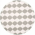 thumbnail image 1 of SAFAVIEH Dhurrie Warren Geometric Moroccan Wool Area Rug, Grey/Ivory, 7' x 7' Round, 1 of 10