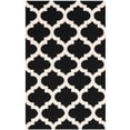thumbnail image 1 of SAFAVIEH Dhurrie Watson Geometric Moroccan Wool Area Rug, Black/Ivory, 5' x 8', 1 of 10