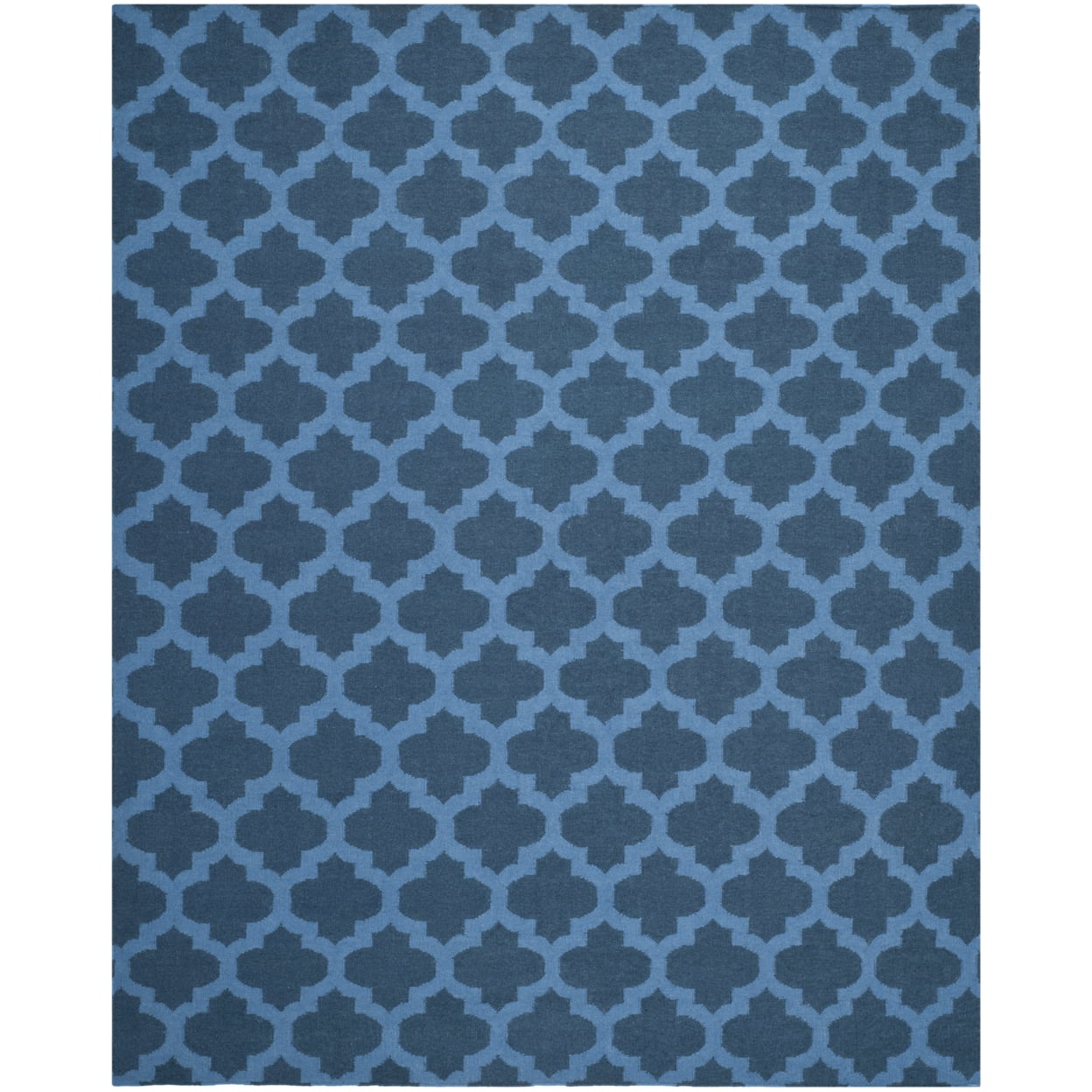 SAFAVIEH Dhurrie Watson Geometric Moroccan Wool Area Rug, Ink, 6' x 6' Square