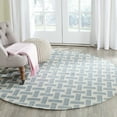 thumbnail image 1 of Safavieh Dhurries Zola Geometric Wool Area Rug, Turquoise/Ivory, 6' x 6' Round, 1 of 8