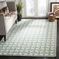 thumbnail image 1 of Safavieh Dhurries Zola Geometric Wool Area Rug, Turquoise/Ivory, 6' x 6' Square, 1 of 8