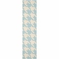thumbnail image 1 of SAFAVIEH Dhurries Abigail Geometric Runner Rug, Light Blue/Ivory, 2'6" x 10', 1 of 4