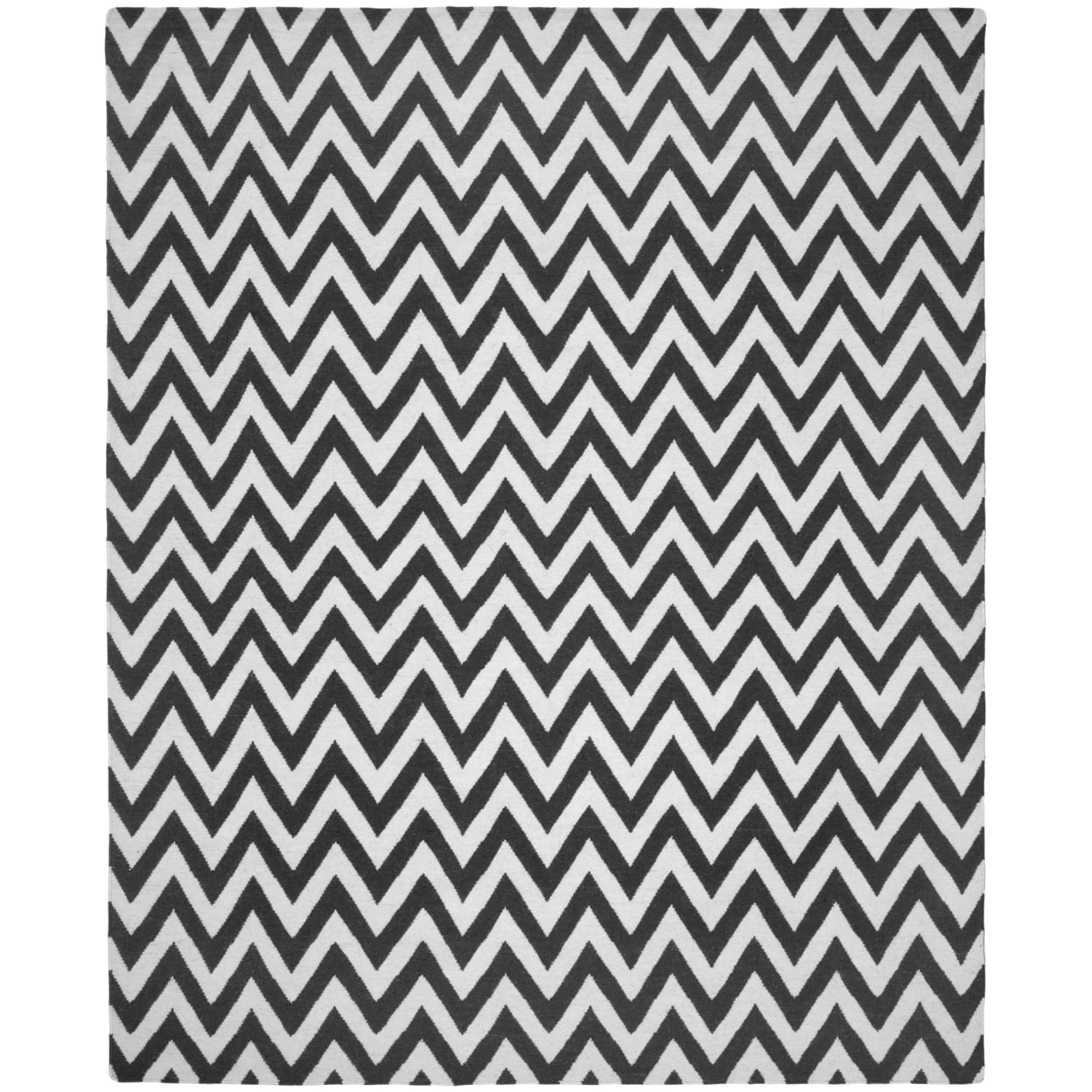 Handmade Black and Ivory Geometric Wool Area Rug, 3' x 5'