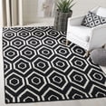 thumbnail image 1 of Safavieh Dhurries Bianca Geometric Area Rug, Black/Ivory, 4' x 6', 1 of 8