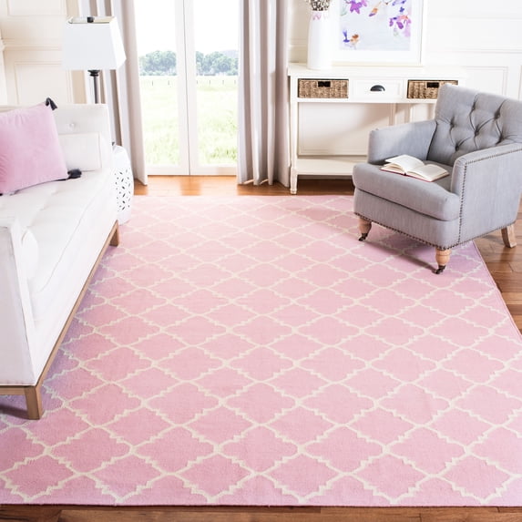 Safavieh Dhurries Brad Geometric Area Rug, Pink/Ivory, 4' x 6'