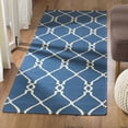 thumbnail image 1 of Safavieh Dhurries Ella Geometric Wool Runner Rug, Dark Blue, 2'6" x 12', 1 of 10