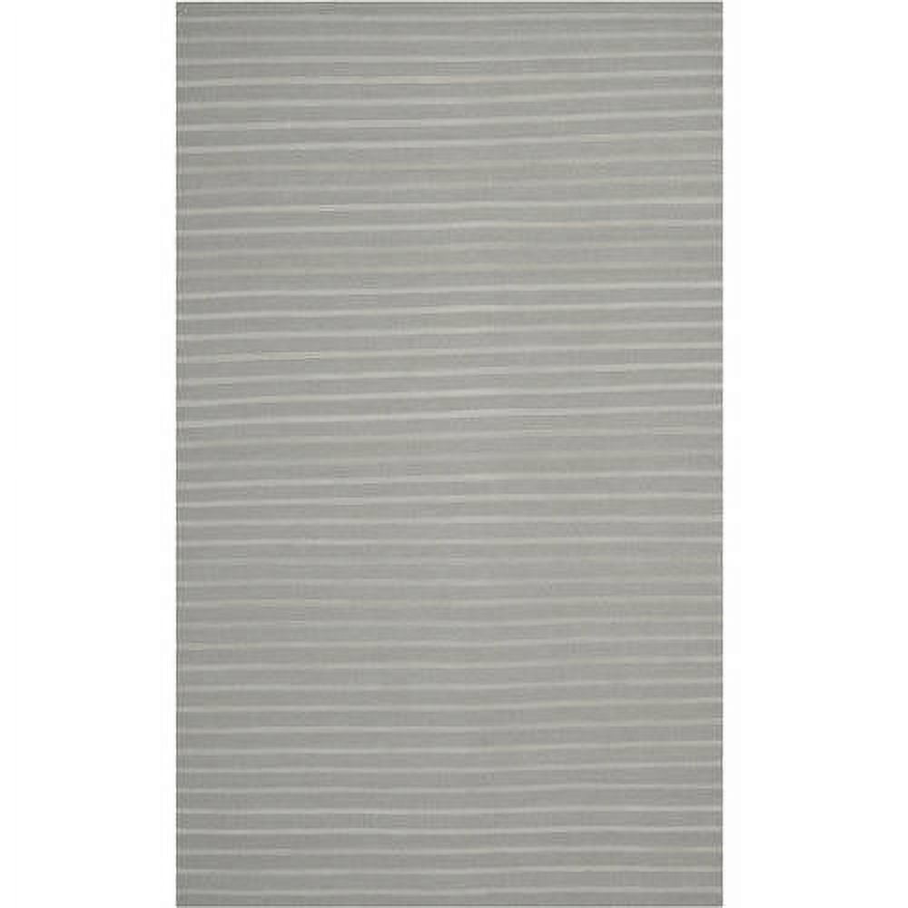 Gray Handwoven Wool Flatweave Dhurrie Area Rug