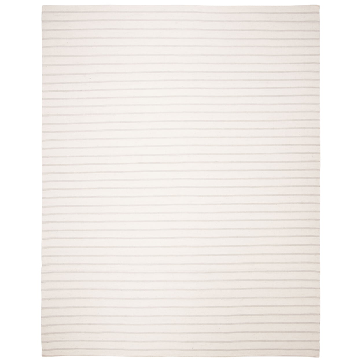 Elysian Fields Handwoven White Wool 5' x 8' Geometric Area Rug