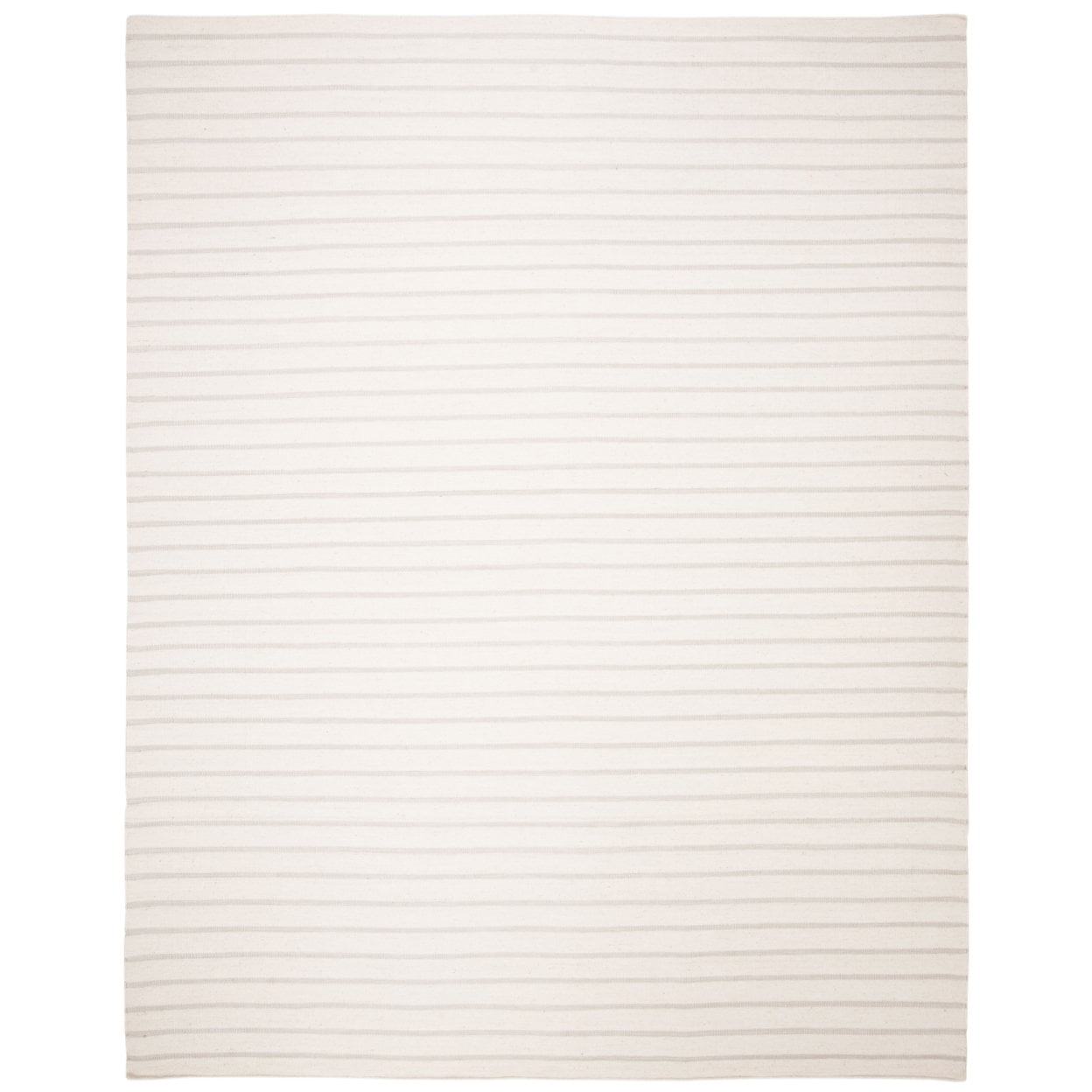 Handwoven White Wool 6' Square Dhurrie Area Rug