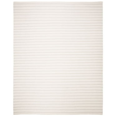 SAFAVIEH Dhurries Gina Geometric Wool Area Rug, White, 6' x 6' Square