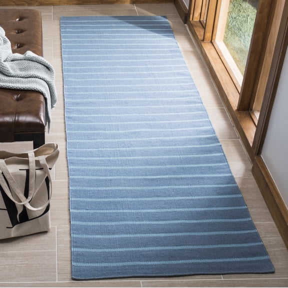 Safavieh Dhurries Gina Geometric Wool Runner Rug, Blue, 2'6" x 6'
