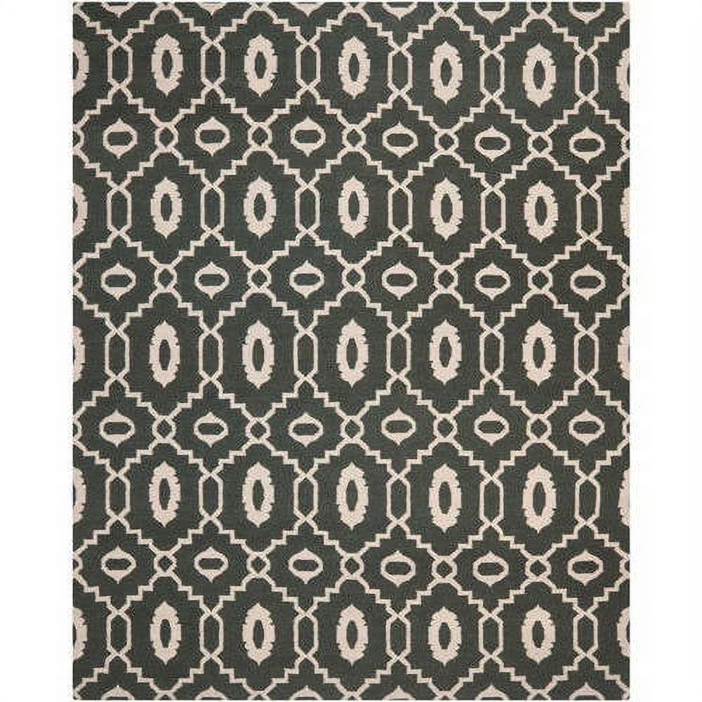 Handmade Brown Wool Flat Woven 8' x 10' Area Rug