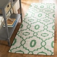 thumbnail image 1 of Safavieh Dhurries Guliana Geometric Wool Runner Rug, Ivory/Green, 2'6" x 8', 1 of 7