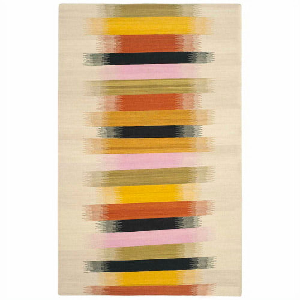 Handmade Multicolor Wool Flatweave 4' x 6' Area Rug