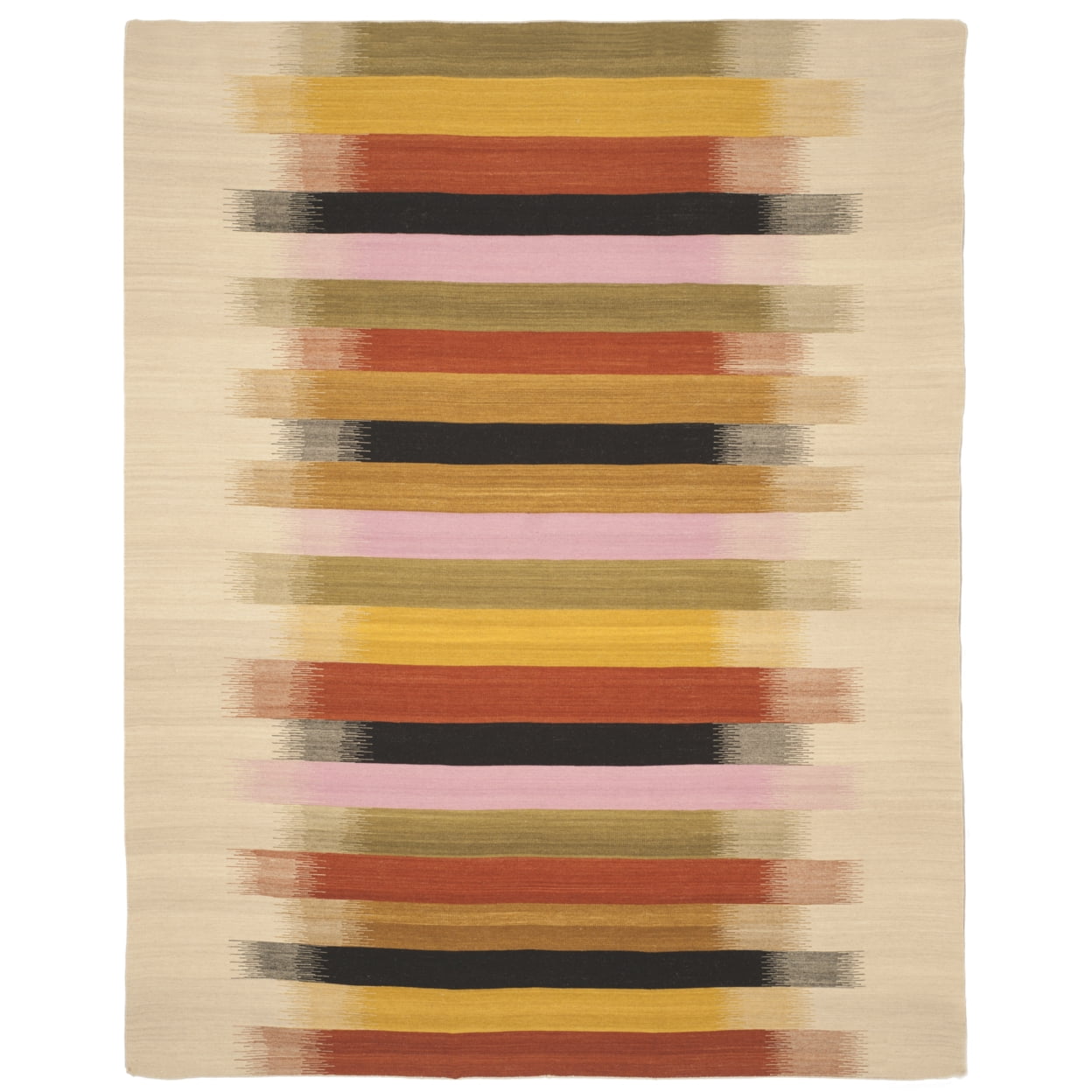 Handwoven Geometric Multicolor Wool Area Rug, 5' x 8'
